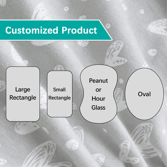 Customized - Personalized Sheet, 2 Pack, 100% Organic Cotton, Grey & White - Biloban Online Store