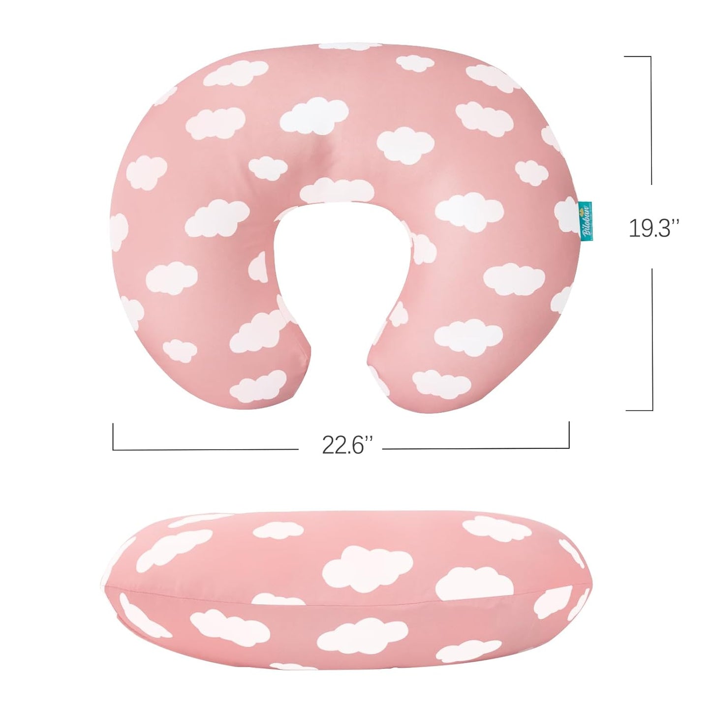 Nursing Pillow Cover for Boppy - 2 Pack, Ultra-soft Microfiber, Breathable & Skin-Friendly, Pink Cloud & Grey Arrow