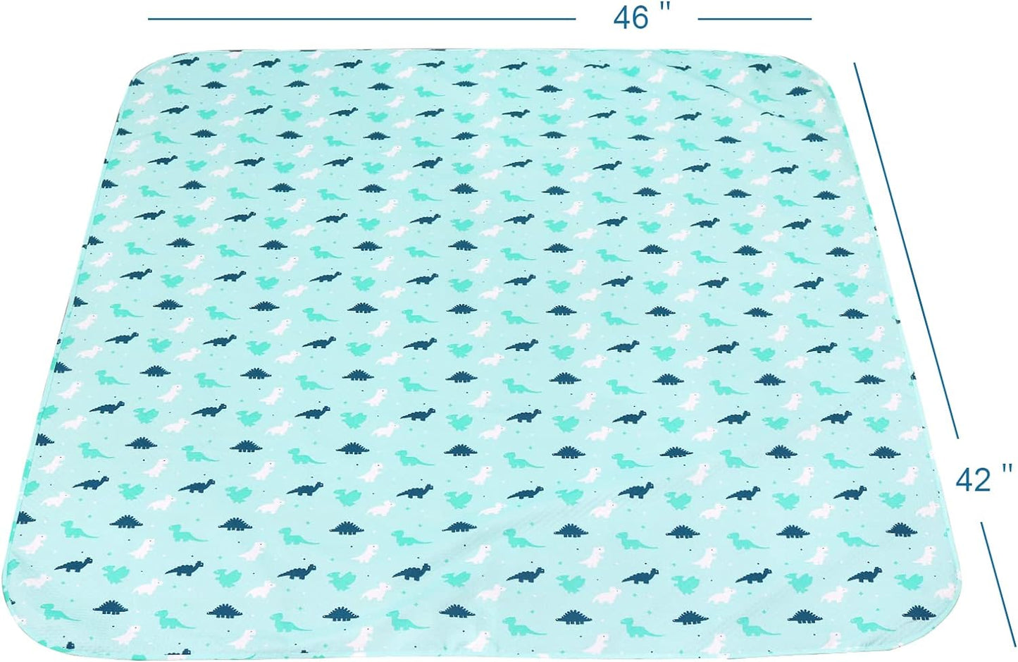 Splat Mat - 2 Pack, Waterproof, For Under High Chair & Arts & Crafts & Eating Mess, Anti-Slip & Reusable & Portable, Blue Dinosaurs & White Oceans