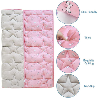 Baby Play Mat | Playpen Mat - Thicker Padded Tummy Time Activity Mat for Infant & Toddler, Pink Horse