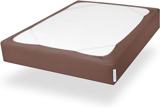 Box Spring Cover with Smooth and Elastic Woven Material, Wrinkle & Fading Resistant & Dustproof, Brown - Biloban Online Store