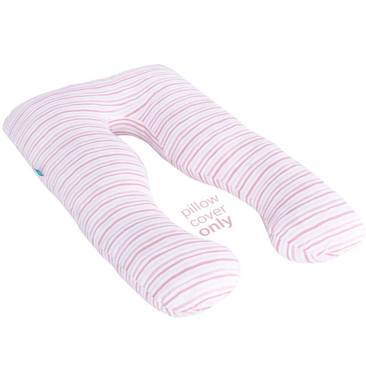 Pregnancy Pillow Cover - for U-Shaped Maternity Body Pillows, Ultra-Soft Microfiber, Pink Stripes - Biloban Online Store