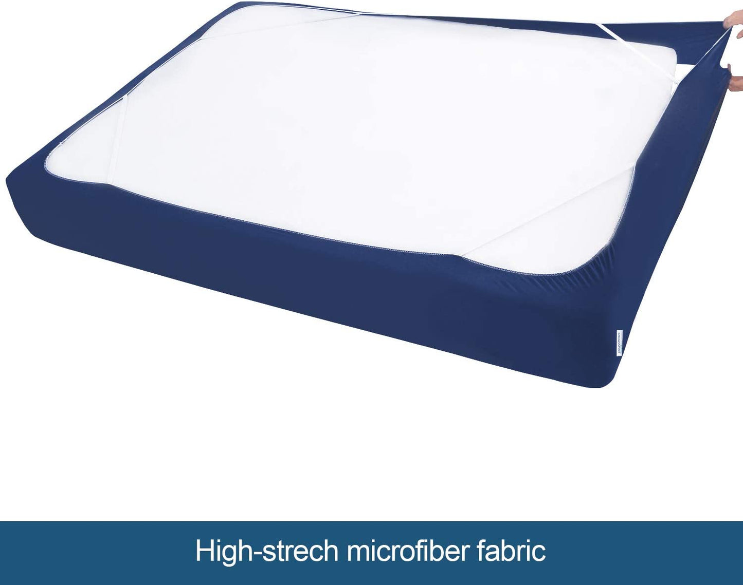 Box Spring Cover with Smooth and Elastic Woven Material, Alternates for Bed Skirt, Wrinkle & Fading Resistant, Washable, Dustproof, Navy - Biloban Online Store