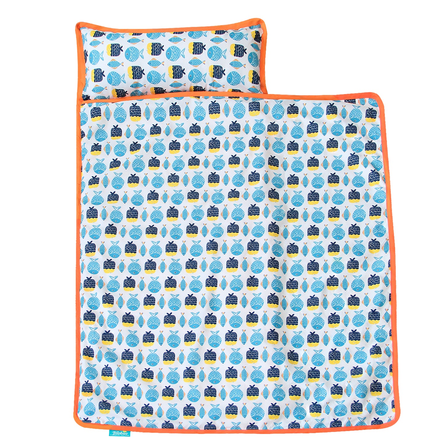 Toddler Nap Mat - Convenient, Portable, A Carry Handle, Perfect for Daycare, Fish Pattern - Biloban Online Store