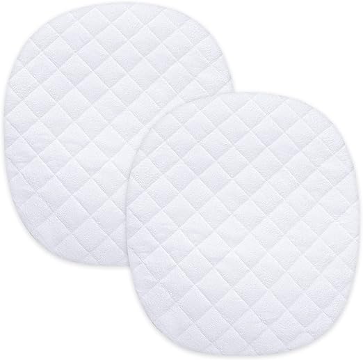 Bassinet Fitted Sheets Compatible with Graco Pack ‘n-Play Dome LX Bassinet-2 Pack, 100% Jersey Knit Cotton