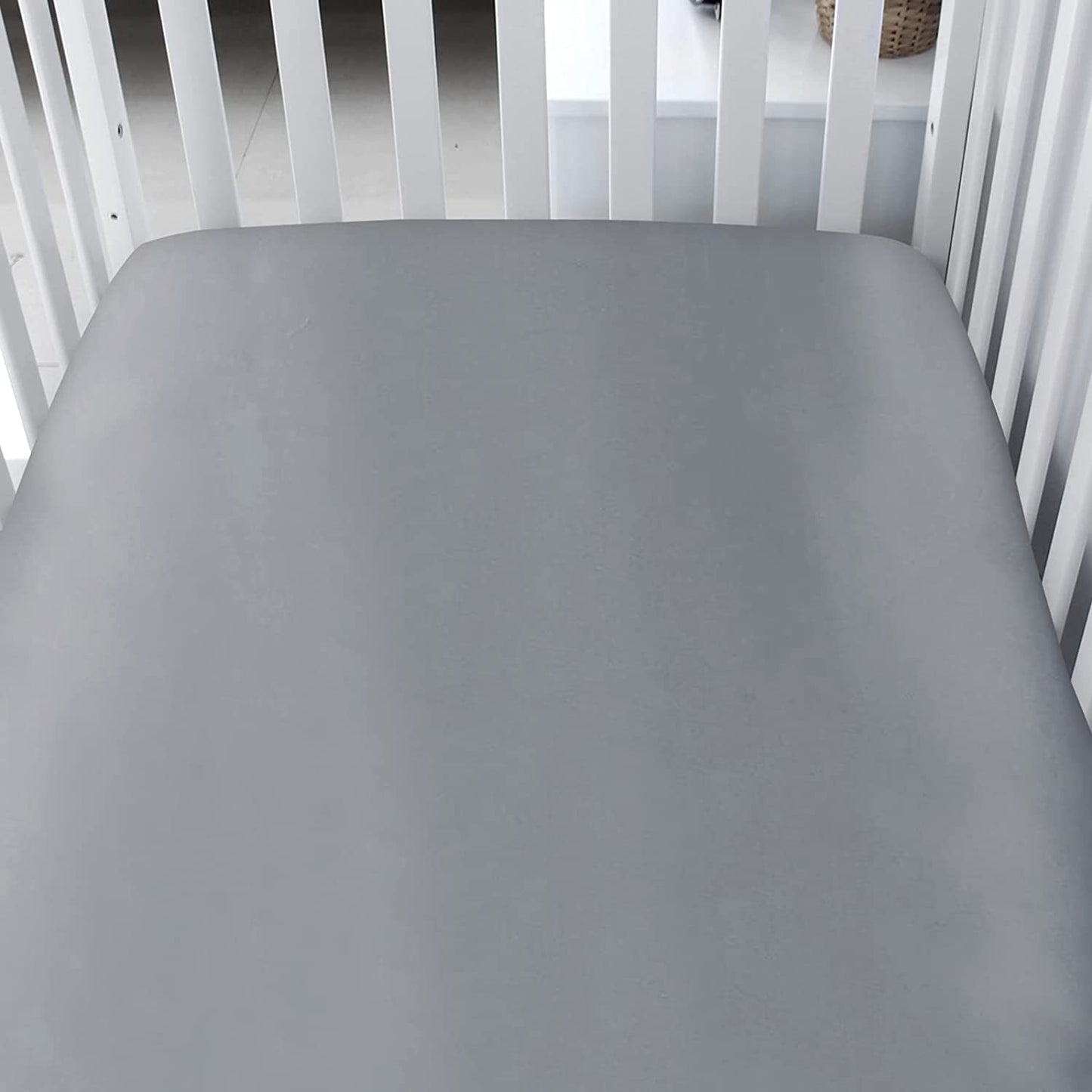 Crib Sheets - 2 Pack, Satin, Pink & Gray ( for Standard Crib 52" x 28" ) - Biloban Online Store
