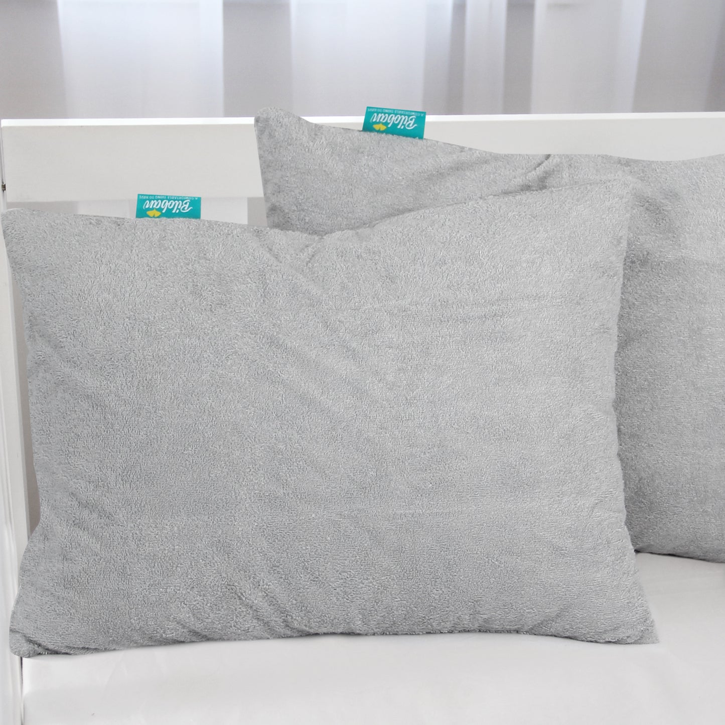 Toddler Pillowcase- Waterproof, Bamboo Terry, 14"x19" with Zipper, Gray - Biloban Online Store