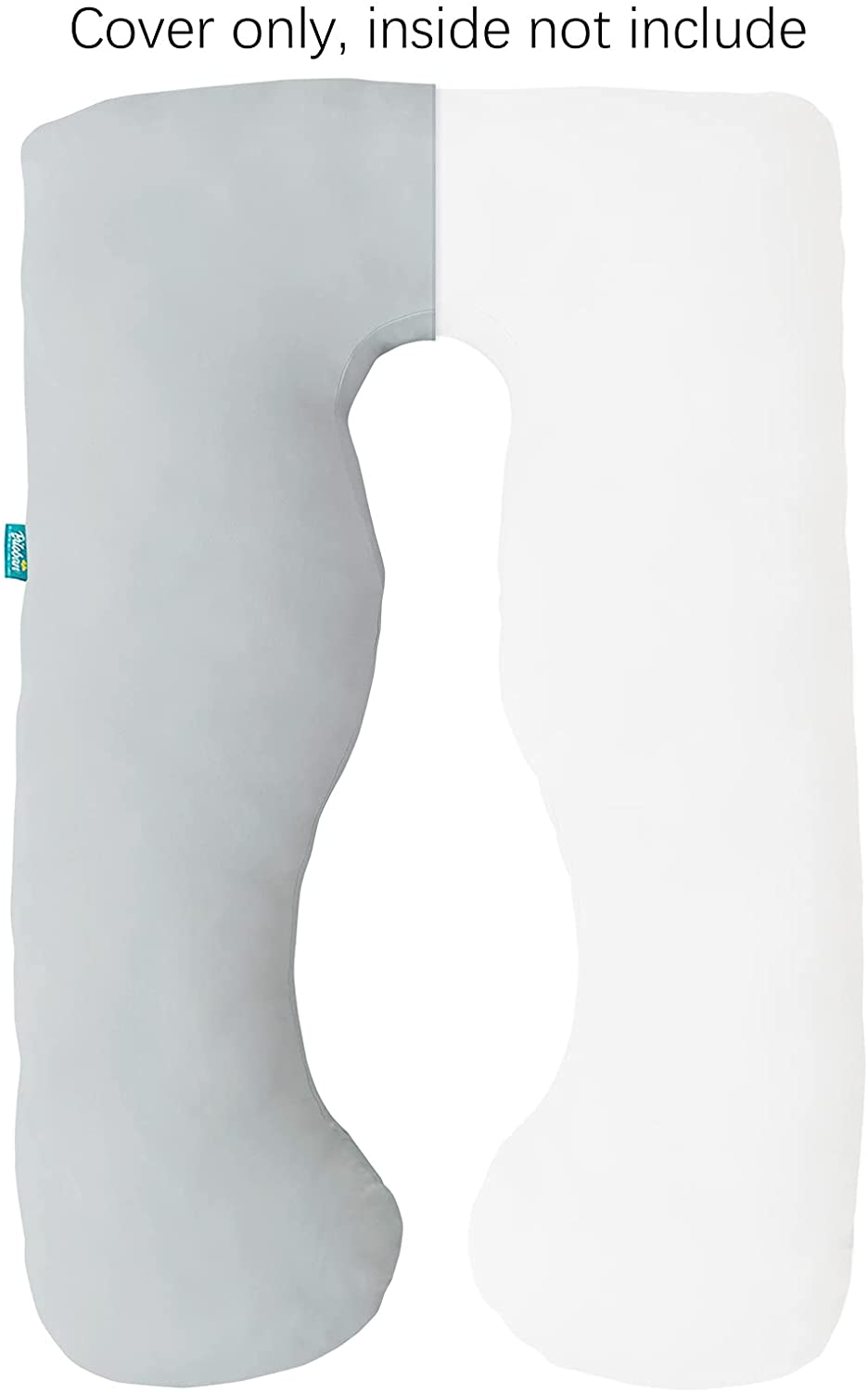 Pregnancy Pillow Cover - for U-Shaped Maternity Body Pillows, 100% Jersey Cotton, Grey