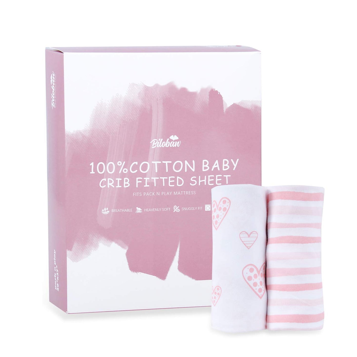 Square Playard/Playpen Sheets, Perfect for 36 X 36 Portable Playard, 2 Pack, 100% Cotton - Biloban Online Store