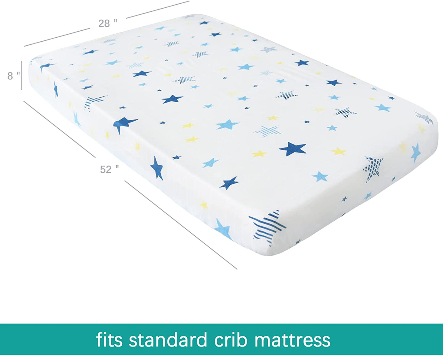 Muslin Crib Sheets - 2 Pack, Ultra Soft and Breathable, Star & Forest (for Standard Crib/ Toddler Bed)