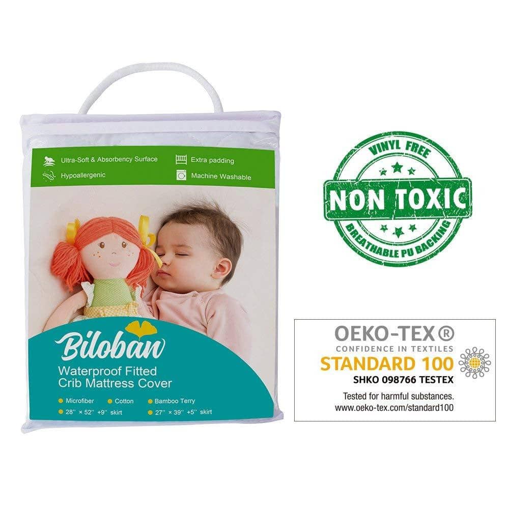 Crib Mattress Protector - Ultra Soft Microfiber ( for Standard Crib 52"x 28") - Biloban Online Store