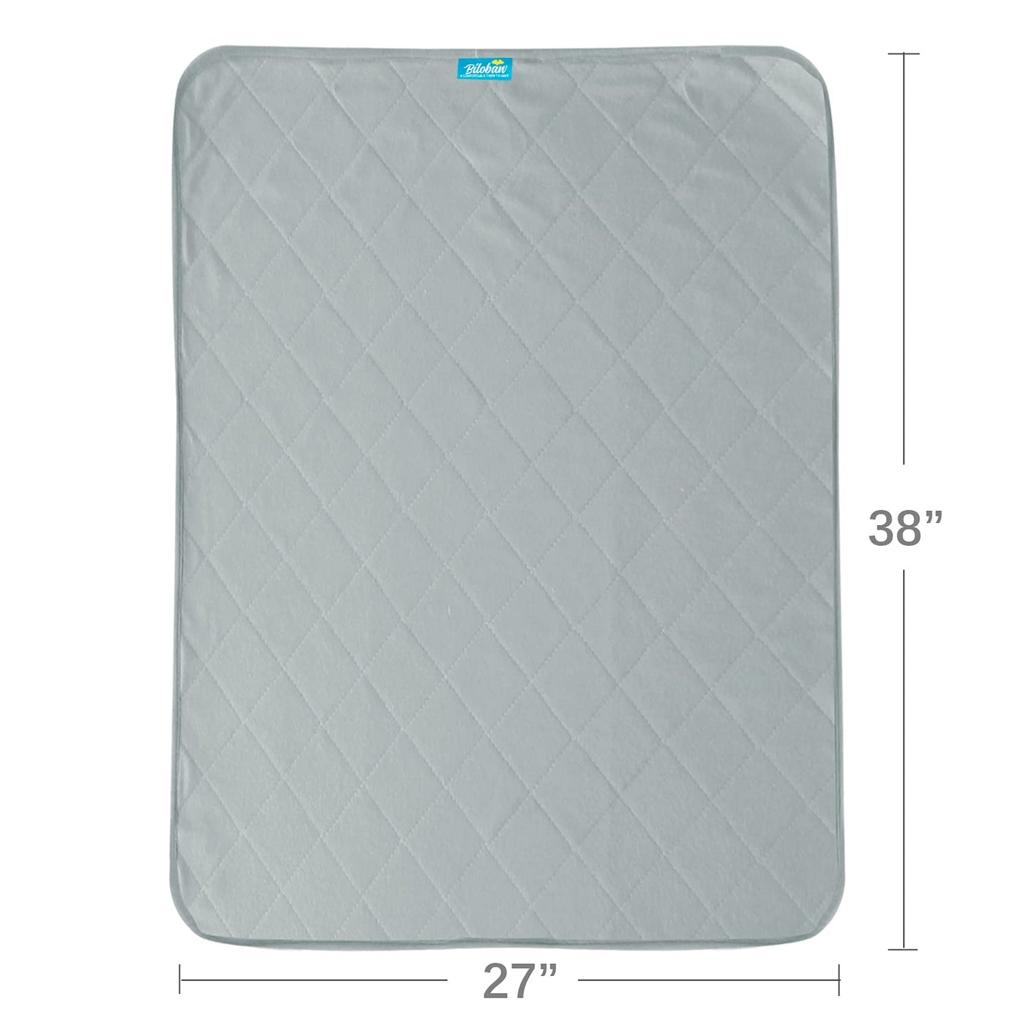Waterproof Bed Pad/ Mat - Quilted Protector with Cotton Surface and Non-slip Back for Adults, Kids and Pets, Machine Washable, Grey - Biloban Online Store