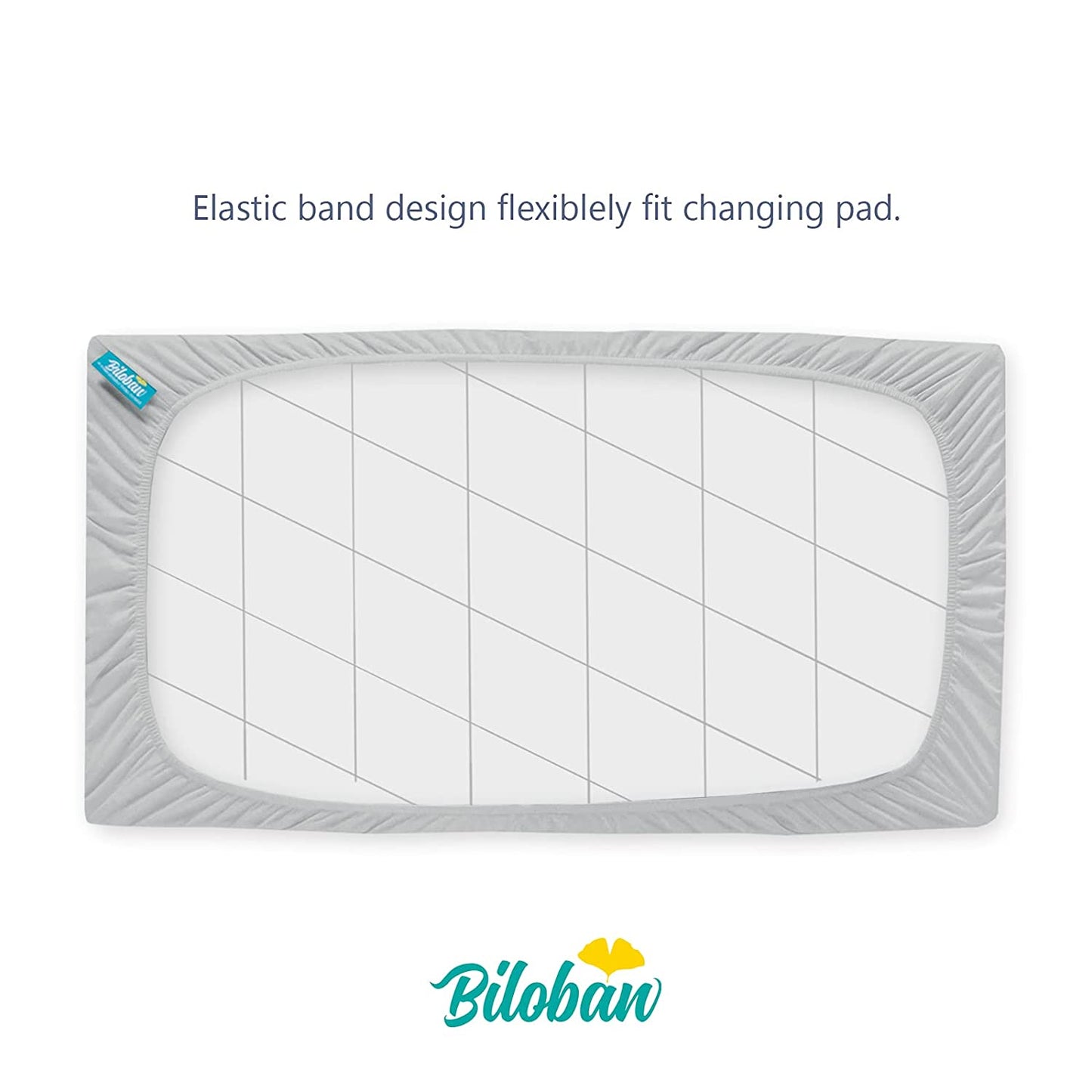 Waterproof Changing Pad Cover - 2 Pack, Ultra-Soft Microfiber, Smooth & Breathable, Grey