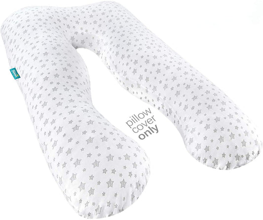 Pregnancy Pillow Cover - for U-Shaped Maternity Body Pillows, Ultra-Soft Microfiber, White Star - Biloban Online Store