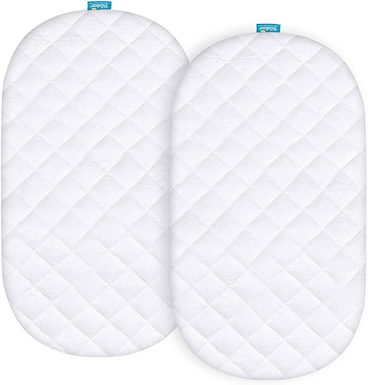 Bassinet Mattress Pad Cover - Fits Chicco Close to You 3-in-1 Bedside Bassinet, 2 Pack, Bamboo, Waterproof - Biloban Online Store