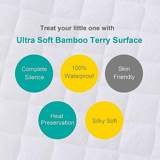 Bassinet Mattress Pad Cover - Fits Baby Trend Lil Snooze Deluxe III for Twins Bassinet, 2 Pack, Bamboo, Waterproof