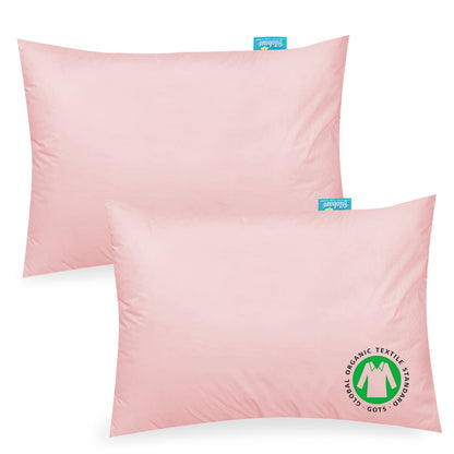 Toddler Pillowcase - 2 Pack, Ultra Soft 100% Jersey Cotton, Envelope Style, Pink  - Biloban Online Store