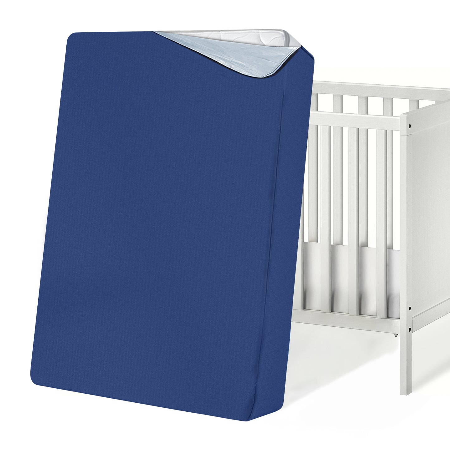 Biloban-Crib Mattress Bag Waterproof Heavy Duty Mattress Moving Bag with Strong Zipper Reusable Crib Mattress Cover for Moving, Navy - Biloban Online Store