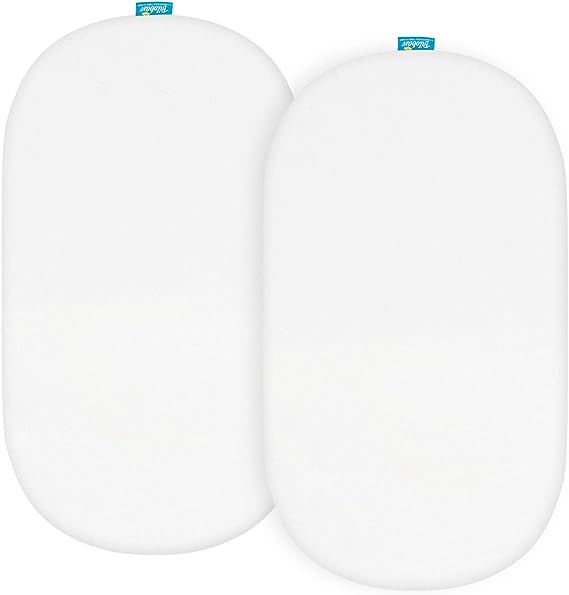 Bassinet Sheets - Fit SNOO Smart Sleeper Baby Bassinet, 2 Pack, 100% Organic Cotton, White- Biloban online store
