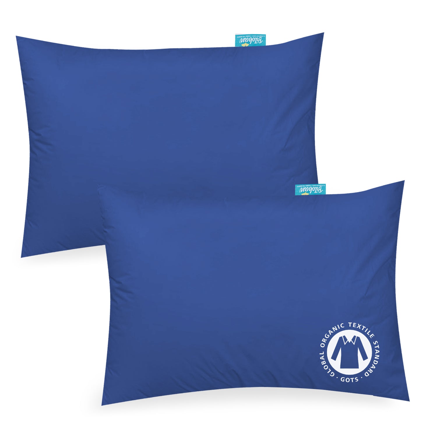 Toddler Pillowcase - 2 Pack, Ultra Soft 100% Jersey Cotton, Envelope Style, Navy - Biloban Online Store