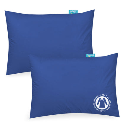Toddler Pillowcase - 2 Pack, Ultra Soft 100% Jersey Cotton, Envelope Style, Navy - Biloban Online Store