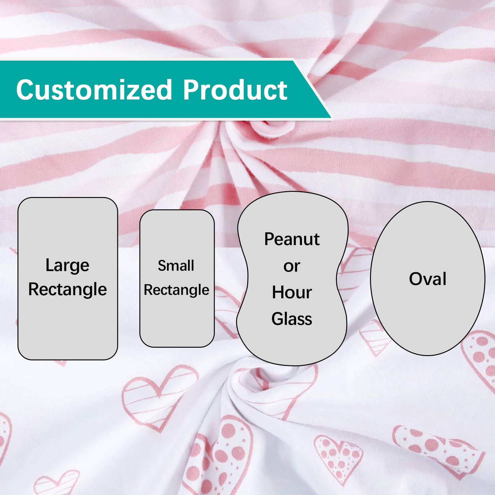 Customized - Personalized Sheet, 2 Pack, 100% Organic Cotton, Pink & White - Biloban Online Store