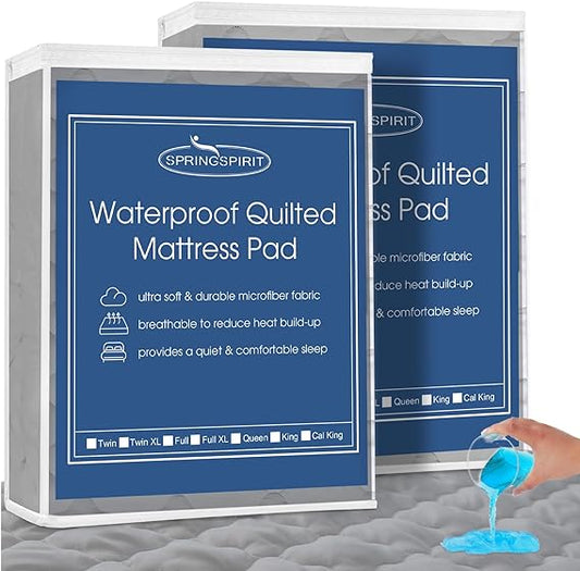 Waterproof Mattress Protector, Twin Size Mattress Pad Cover with Deep Pocket Fitted Up to 14 inch, Microfiber-Biloban Online Store
