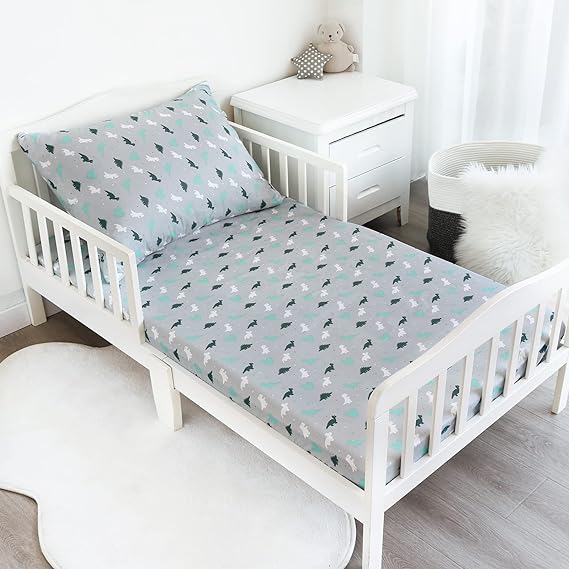 Toddler Bedding Set - 2 Pieces, Includes a Crib Fitted Sheet and Envelope Pillowcase, Soft and Breathable