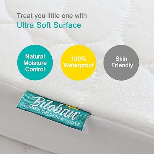 Crib Mattress Protector/ Pad Cover - Quilted Microfiber, Waterproof (for Standard Crib/ Toddler Bed)