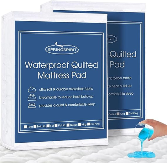 Waterproof Mattress Protector, Fit For Rollaway Bed, Daybed, Camping Cot, Narrow Twin Bed, Camp/RV Bunk, Microfiber 2Pack,-Biloban Online Store