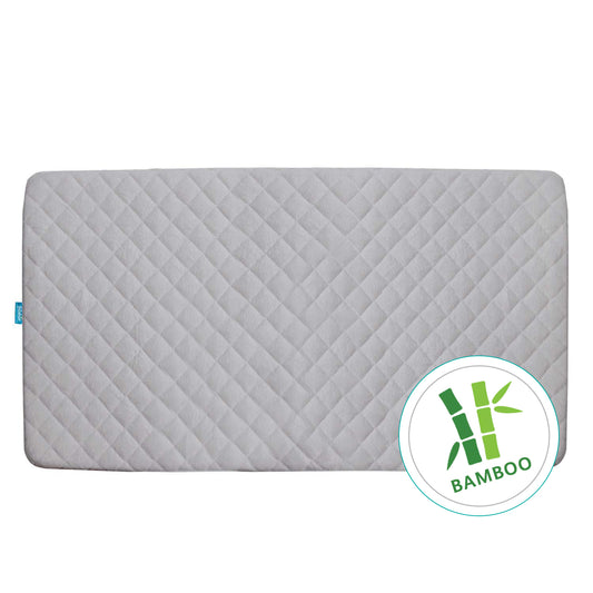 Crib Mattress Protector/ Pad Cover - Natural Bamboo, Waterproof (for Standard Crib/ Toddler Bed), Grey - Biloban Online Store