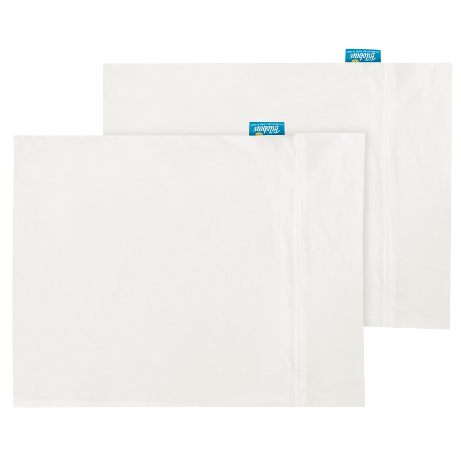 Biloban Toddler Pillowcase Organic Cotton, 13x18 Envelop Style, White Pillow Cover, 2 pieces - Biloban Online Store