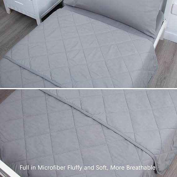 Toddler Bedding Set Pieces, Includes a Quilted Comforter, Crib Fitted Sheet, Flat Sheet and Envelope Pillowcase, Soft and Breathable