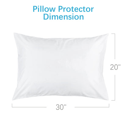 Waterproof Pillow Protectors with Zipper, Noiseless and Machine Washable