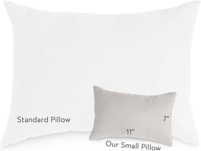 Mini Pillow for Travel 2 Pack, 11" x 7" Tiny Pillows with Name Tag, Travel and Sleep