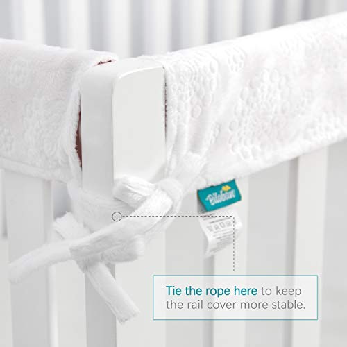 3 Pieces Crib Rail Cover - Protector Safe Teething Guard Wrap, Reversible, Fit Side and Front Rails, Grey & White - Biloban Online Store