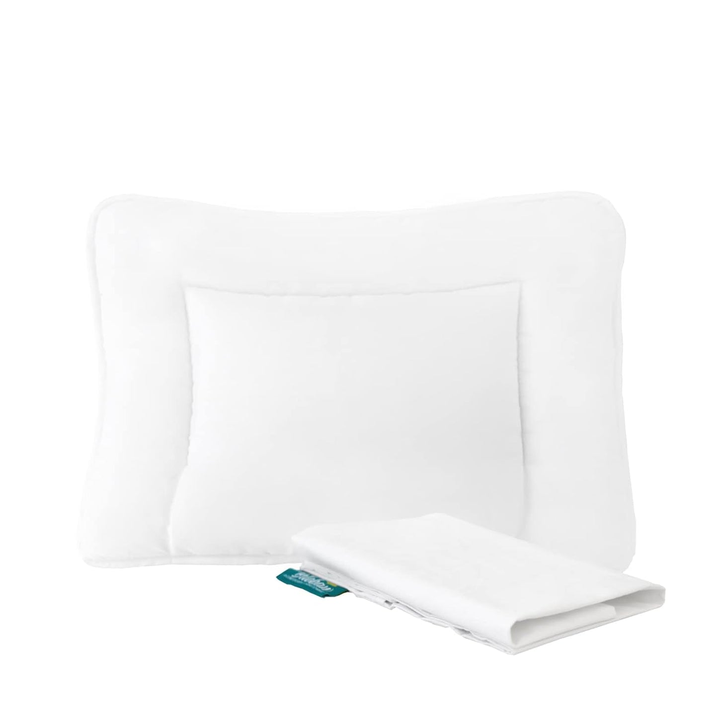 Toddler Pillow Quilted with Pillowcase - 13" x 18", 100% Cotton, Ultra Soft & Breathable - Biloban Online Store