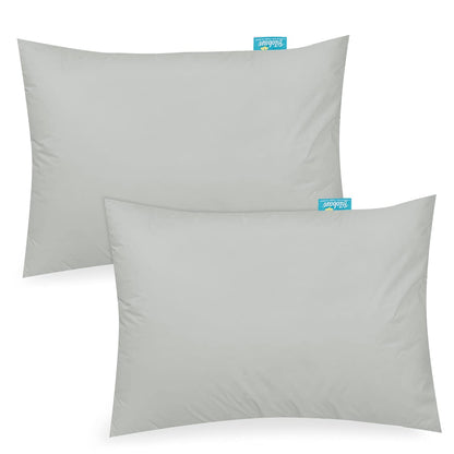 Toddler Pillowcase - 2 Pack, Ultra Soft 100% Jersey Cotton, Envelope Style, Grey - Biloban Online Store