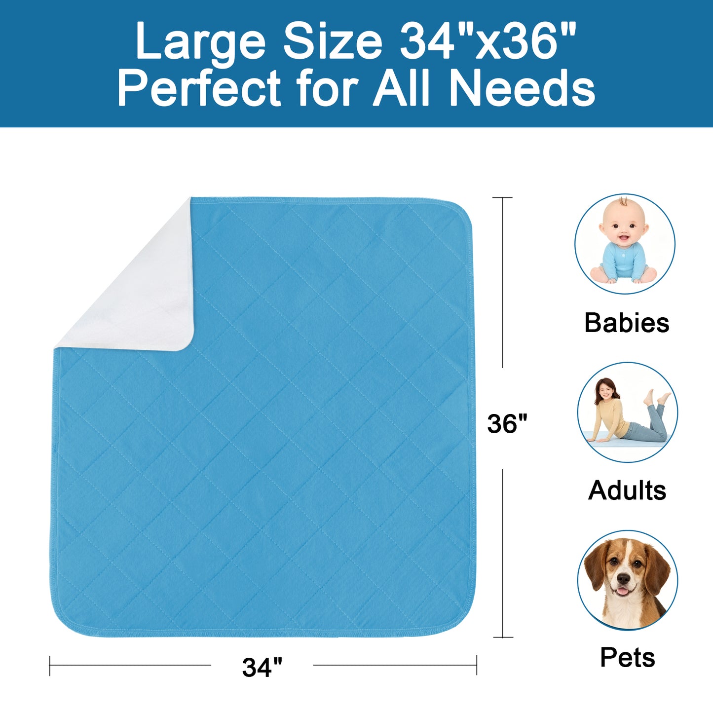 Waterproof  Reusable Underpads - Incontinence Bed Pad/ Mat - Biloban Online Store