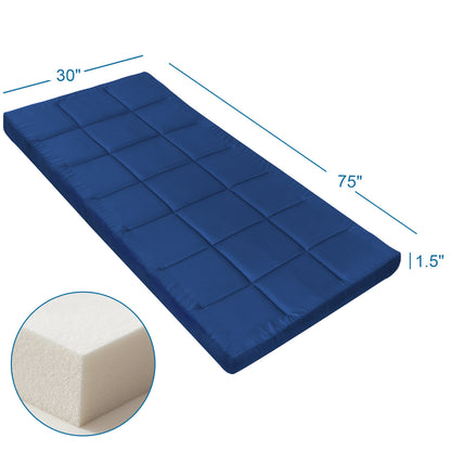 Quilted Cot Mattress Topper - 75" x 30", 2 Pack, Soft and Thicker Cot Pad Only, for Camping Cot/Rv Bunk/Narrow Twin Beds, Navy - Biloban Online Store