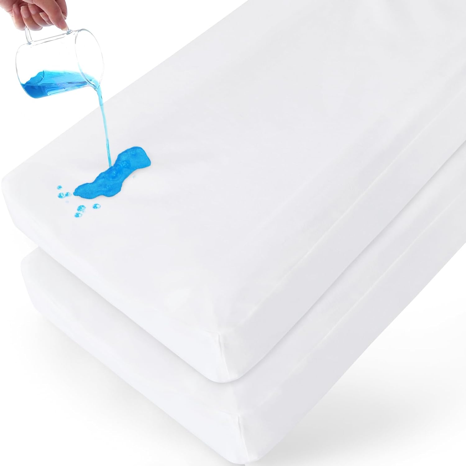 Waterproof Changing Pad Cover - 2 Pack, Ultra-Soft Microfiber, Smooth & Breathable, White - Biloban Online Store