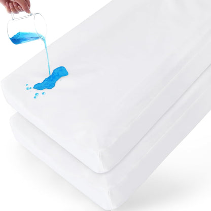 Waterproof Changing Pad Cover - 2 Pack, Ultra-Soft Microfiber, Smooth & Breathable, White - Biloban Online Store