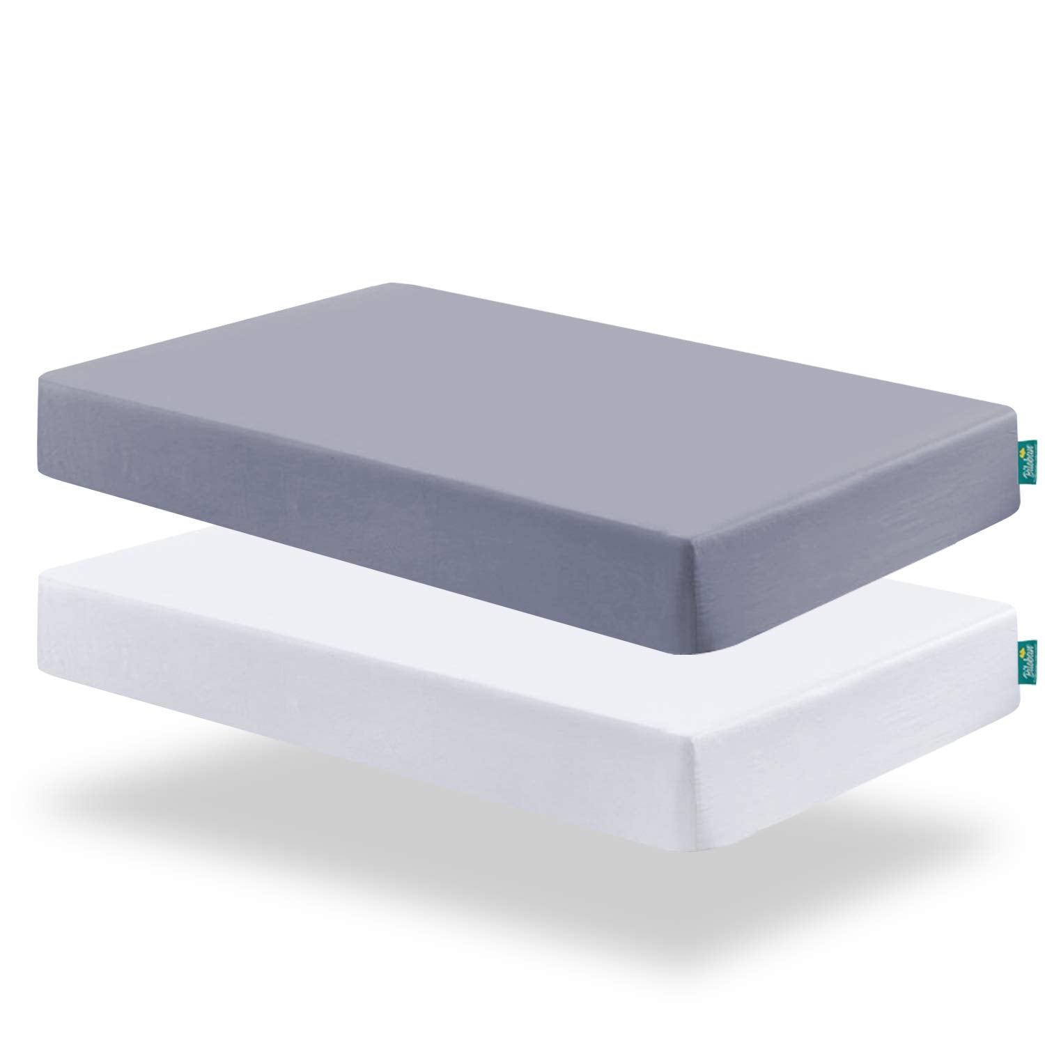Crib Sheet - 2 Pack, Ultra Soft Microfiber (for Standard Crib/ Toddler Bed), Grey & White - Biloban Online Store
