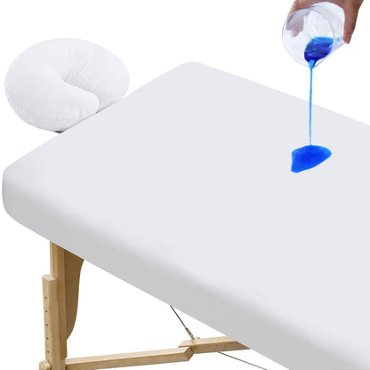Waterproof Massage Table Cover 2-Piece Set, Fitted Sheet & Face Cradle Cover, Soft Noiseless Fabric