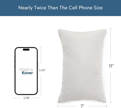 Mini Pillow for Travel 2 Pack, 11" x 7" Tiny Pillows with Name Tag, Travel and Sleep