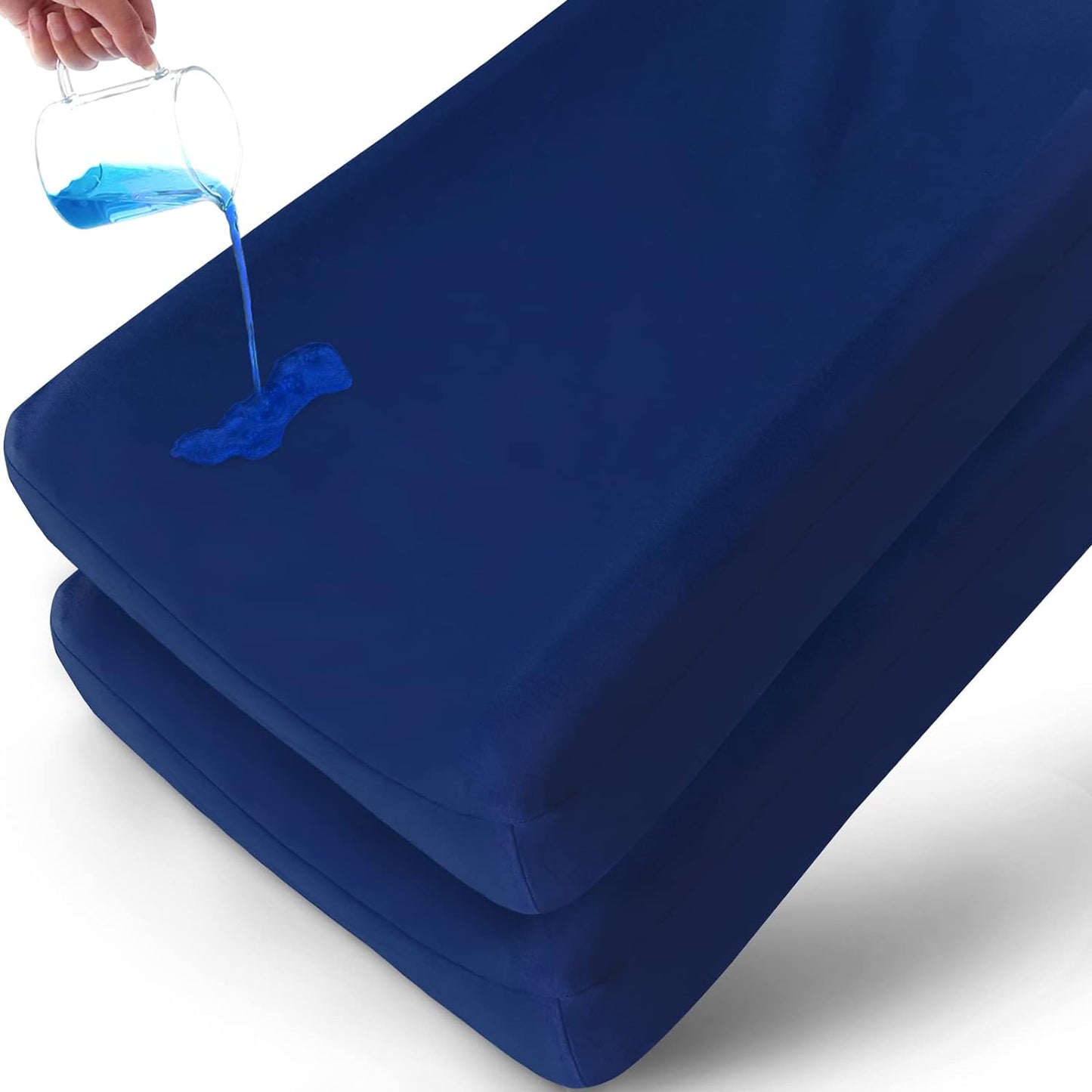 Waterproof Changing Pad Cover - 2 Pack, Ultra-Soft Microfiber, Smooth & Breathable, Navy - Biloban Online Store