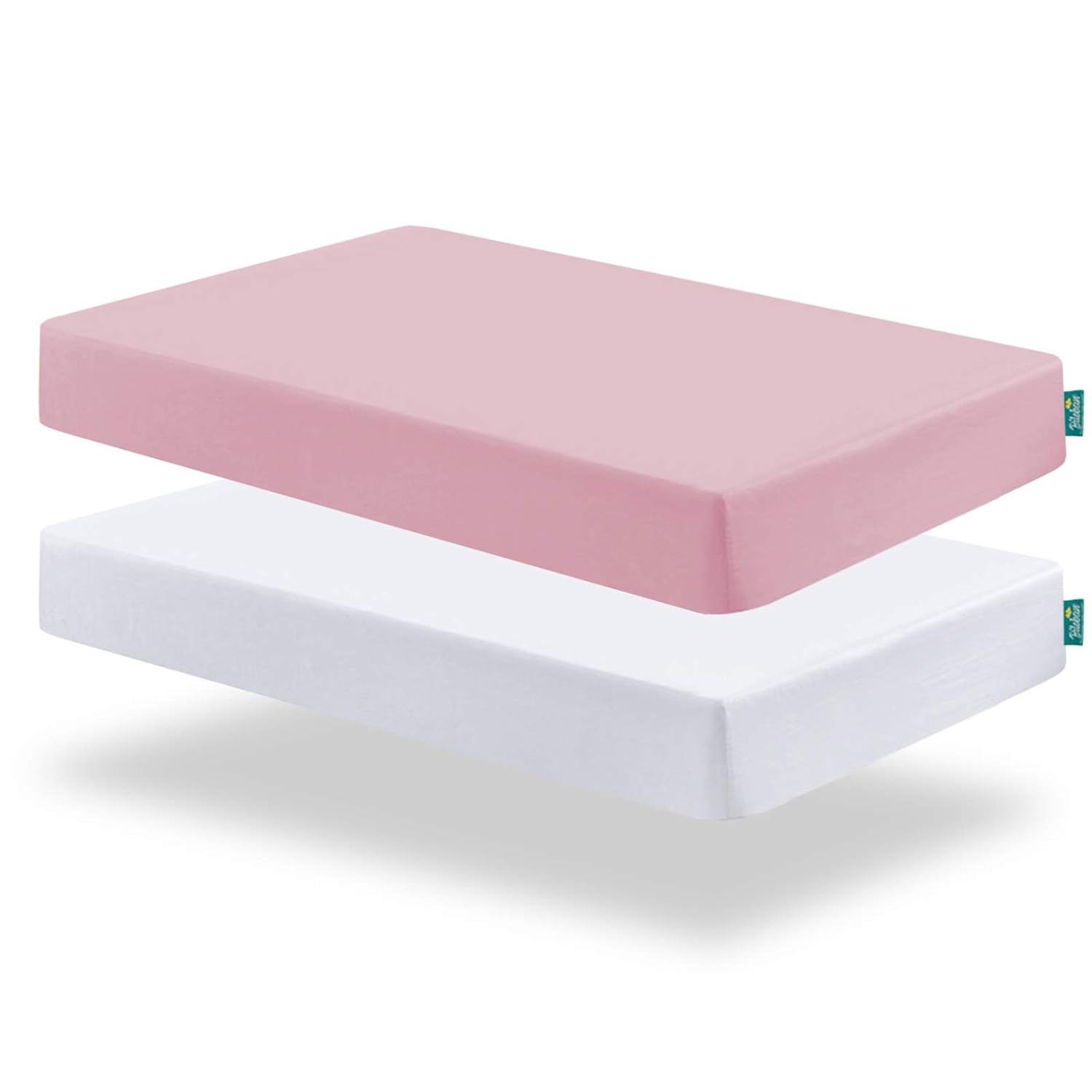 Crib Sheet - 2 Pack, Ultra Soft Microfiber (for Standard Crib/ Toddler Bed), Pink & White - Biloban Online Store