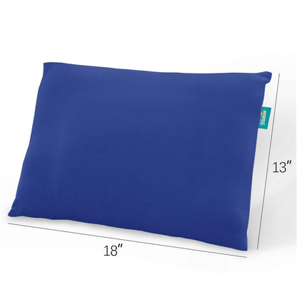 Toddler Pillow Quilted with Pillowcase - 13" x 18", 100% Cotton, Ultra Soft & Breathable, Navy