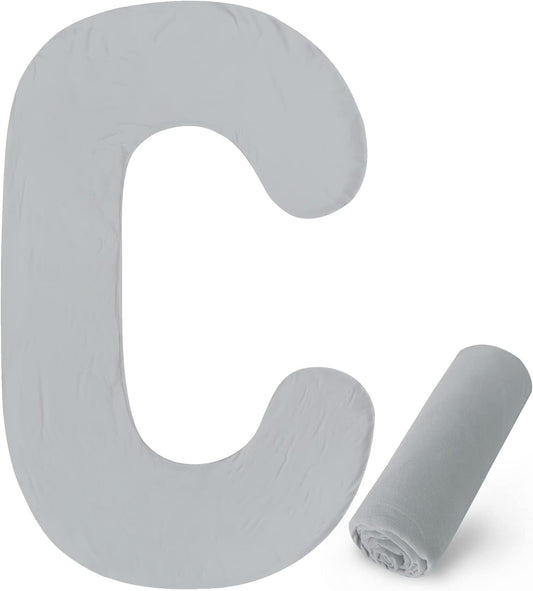 Pregnancy Pillow Cover - for C-Shaped Maternity Body Pillows, Ultra-Soft Microfiber, Grey - Biloban Online Store
