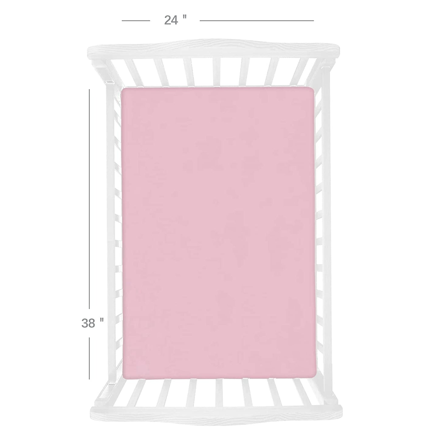 Mini Crib Sheet - 2 Pack, Ultra Soft Microfiber, Grey & Pink (38'' x 24'')